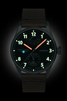 Preview: Bauhaus Aviation Herrenuhr Automatik mit Gangreserveanzeige und Lederarmband